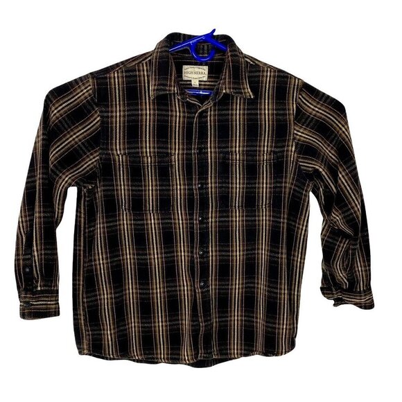 HIGH SIERRA Flannel Shacket Shirt Plaid Brown L 7-7 - Picture 1 of 7